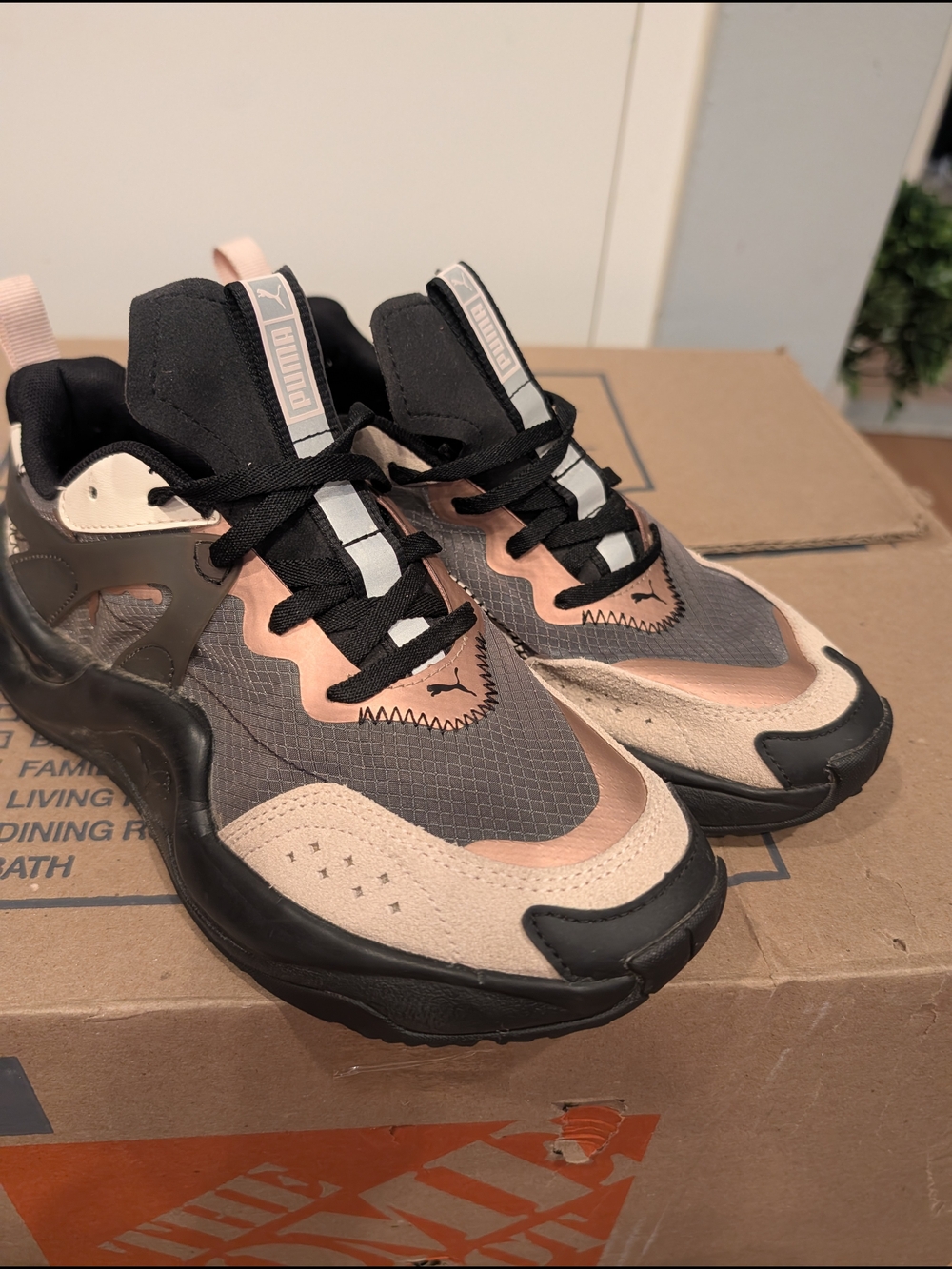 Puma Kids Peach, Gray and Black Trendy Sneakers
